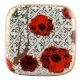 Red Flower Square Ceramic Wine Stopper